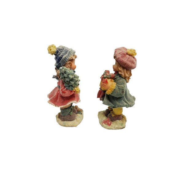 Vintage K’s Collection Flocked Resin Christmas Figurines , set of 2 - Picture 4 of 4
